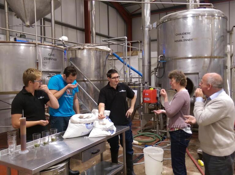 A brewery tour taking place.